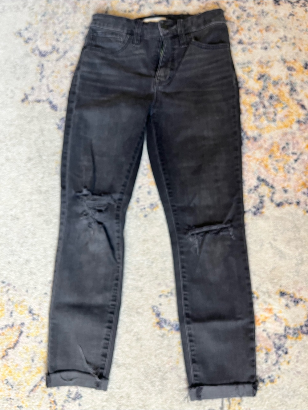 Madewell Black Ripped Skinny Jeans